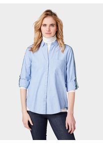 Tom Tailor, Damen Bluse, Hellblau / Grün / Weiß