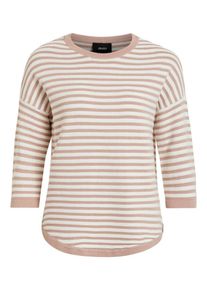Object, Damen Pullover 'MORGAN', Puder / Wei&szlig;
