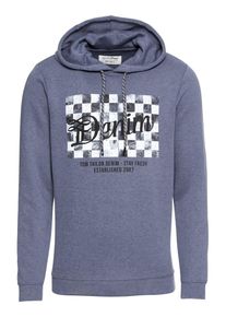 Tom Tailor Denim, Herren Hoodie 'hoody with chestprint Sweatshirt 1/1', Taubenblau