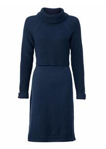 Heine, Damen Strickkleid mit Strickmix, Blau