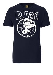logoshirt, Herren T-Shirt "Popeye der Seemann", Ultramarinblau / Wei&szlig;