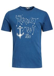 Khujo, Herren T-Shirt 'Finn Anchor', Blau / Weiß