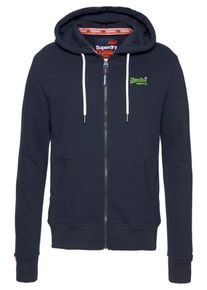 Superdry, Herren Sweatjacke 'Orange', Navy / Apfel