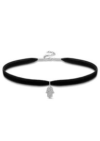 Thomas Sabo, Damen Kette mit Anhänger 'Choker Set, Fatimas Hand, SET0300-401-14-L36v', Schwarz / Silber / Weiß