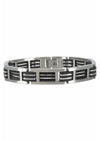 J. JAYZ, Herren Armband, Schwarz / Silber
