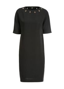 Apart, Damen Kleid mit Metallringen am Halsausschnitt, Gold / Schwarz