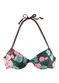 Buffalo, Damen Push-up-Top 'City', Schoko / Petrol / Rosa