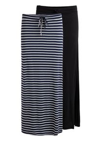 Vila, Damen Maxirock, Navy / Schwarz / Wei&szlig;