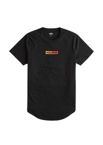 Hollister, Herren Shirt 'SS OMBRE PRINT LOGO', Schwarz