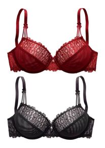 Petite Fleur, Damen BH, Rot / Schwarz