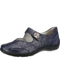 Waldläufer WALDLÄUFER, Damen Slipper 'Henni', Blau / Schwarz / Silber