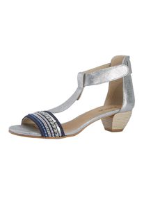Heine, Damen Sandalette, Blau / Navy / Silber