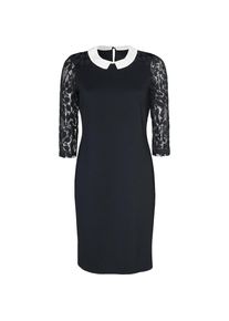 comma, Damen Kleid, Nachtblau / Weiß