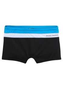 Bruno Banani, Herren Boxer-Badehose, Blau / Schwarz / Weiß