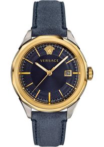 Versace, Herren Uhr 'Glaze, VERA00218', Taubenblau / Gold