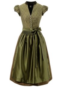 Turi Landhaus, Damen Landhaus Dirndl midi mit Metallknöpfen, Oliv
