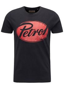 PETROL INDUSTRIES, Herren T-Shirt mit Front-Print, Rot / Schwarz