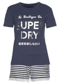 Superdry, Damen Loungewear 'Emma Lace', Marine / Silber / Wei&szlig;