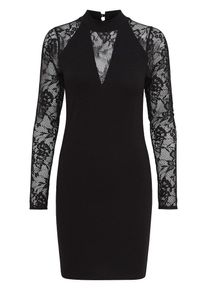 Only, Damen Spitzen-Kleid mit langen Ärmeln, Schwarz