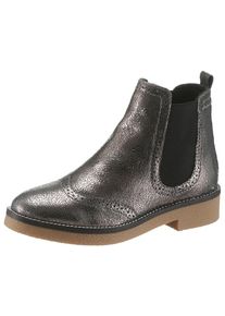 Pepe Jeans, Damen Chelseaboots 'Savile Met', Hellbraun / Schwarz / Silber