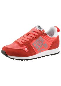 Superdry, Damen Sneaker 'Streetsport Neon Runner', Orange / Rot / Wei&szlig;
