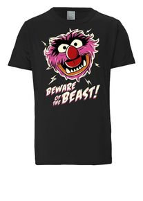 logoshirt, Herren T-Shirt "das Tier", Fuchsia / Schwarz