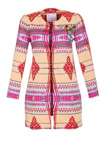 All Yours, Damen Mantel, Hellblau / Goldgelb / Fuchsia / Rot