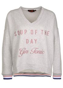miss goodlife, Damen Sweater 'Soup of the day', Ultramarinblau / Grau / Pastellpink / Weiß