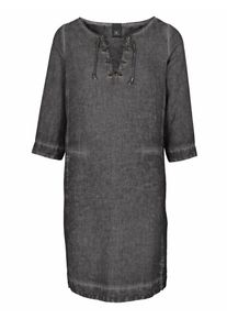 Heine, Damen B.C. BEST CONNECTIONS by Heine Leinenkleid mit Schnürung, Dunkelgrau