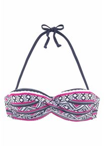 Lascana, Damen Bügel-Bandeau-Top, Grau / Pink