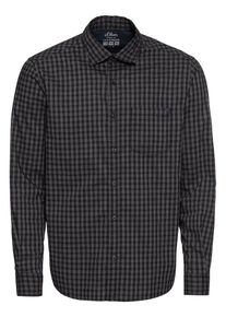 s.Oliver RED LABEL, Herren Hemd 'REGULAR FIT 1/1 ARM', Tanne / Schwarz