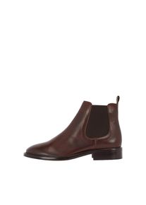 Bianco, Damen Leder Chelsea Ankle Boots, Dunkelbraun