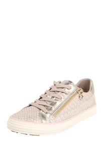 s.Oliver RED LABEL, Damen Sneaker mit seitlichem Zipper, Gold / Rosa / Silber