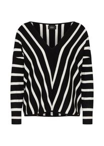Only, Damen Pullover 'AYA', Schwarz / Weiß