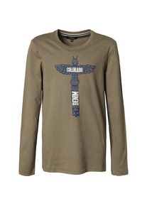 Colorado Denim, Langarmshirt 'JARRY', Blau / Khaki / Wei&szlig;