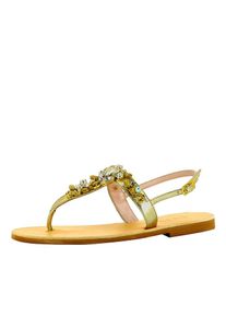 Evita, Damen Sandale, Gold