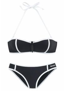 Bench, Damen Bandeau–Bikini, Schwarz / Weiß