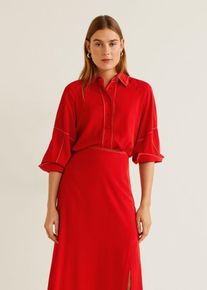 Mango, Damen Bluse 'Lomain-x', Rot / Wei&szlig;