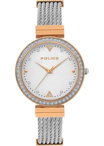 Police, Damen Uhr 'PL15575BSTR.04M', Goldgelb / Silber / Wei&szlig;