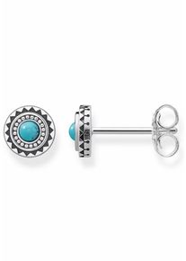 Thomas Sabo, Damen Paar Ohrstecker 'Ethno Türkis, H1960-878-17', Türkis / Schwarz / Silber