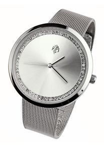 Heine, Damen Armbanduhr mit Meshband, Silber