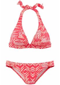 s.Oliver RED LABEL, Damen Triangel-Bikini, Pink / Weiß