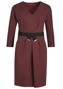 Apart, Damen Jerseykleid mit 3/4 Ärmeln, Weinrot / Schwarz