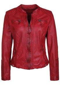 Freaky Nation, Damen Lederjacke 'PEGGY', Rot