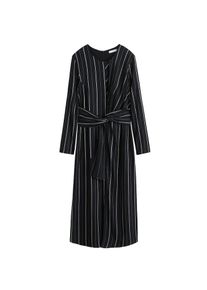 Mango, Damen Kleid 'Rain2', Schwarz / Weiß