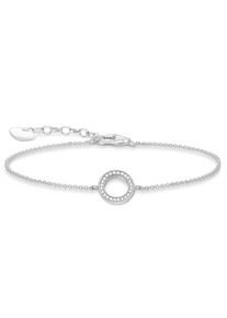 Thomas Sabo, Damen Silberarmband 'Kreis, A1652-051-14-L19v', Silber / Wei&szlig;