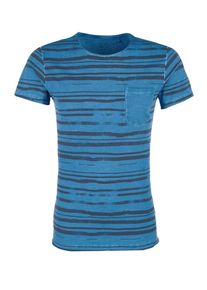 Q/S Designed By, Herren Streifenshirt, Navy / Royalblau