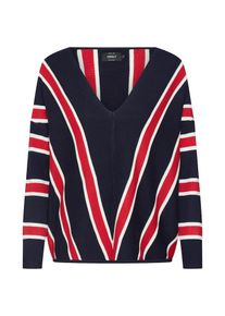 Only, Damen Strickpullover, Nachtblau / Rot / Wei&szlig;