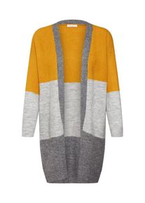 Jacqueline de Yong, Damen Strickjacke 'New Elanor', Gelb / Grau