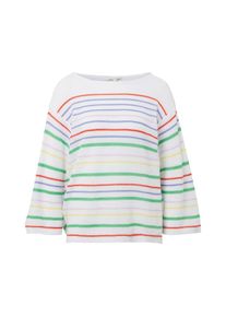 Tom Tailor Denim, Damen Pullover, Gelb / Gr&uuml;n / Hellrot / Wei&szlig;